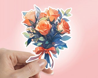 Rose Bouquet Sticker: Anime Waterproof Vinyl Decal
