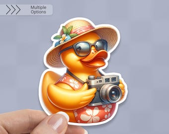 Vacation Rubber Duck Sticker: Tourist Waterproof Vinyl Decal