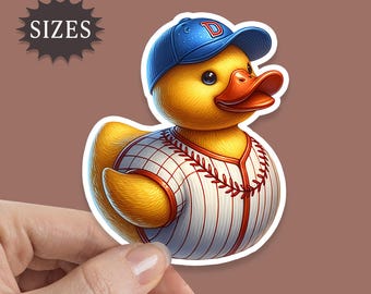 Baseball Rubber Duck Sticker: Waterproof Vinyl Decal
