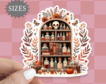 Alchemist Library Halloween sticker, creepy book sticker, gothic library aesthetic, whimsy goth, water bottle sticker, waterproof UV decal