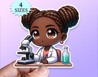 Microbiology Sticker: Microscope, Biochemist, STEM Waterproof Vinyl Decal