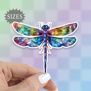 Rainbow Dragonfly Sticker: Waterproof Vinyl Decal