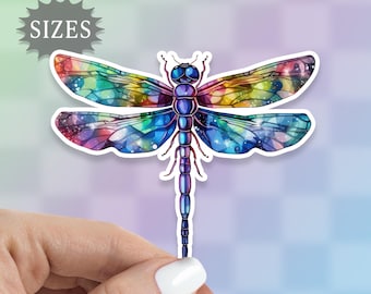 Rainbow Dragonfly Sticker: Waterproof Vinyl Decal