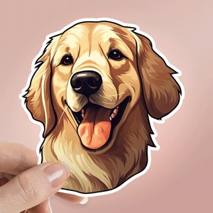 Golden Retriever Dog Sticker: Waterproof Vinyl Decal