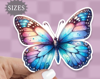 Rainbow Butterfly Sticker: Waterproof Vinyl Decal
