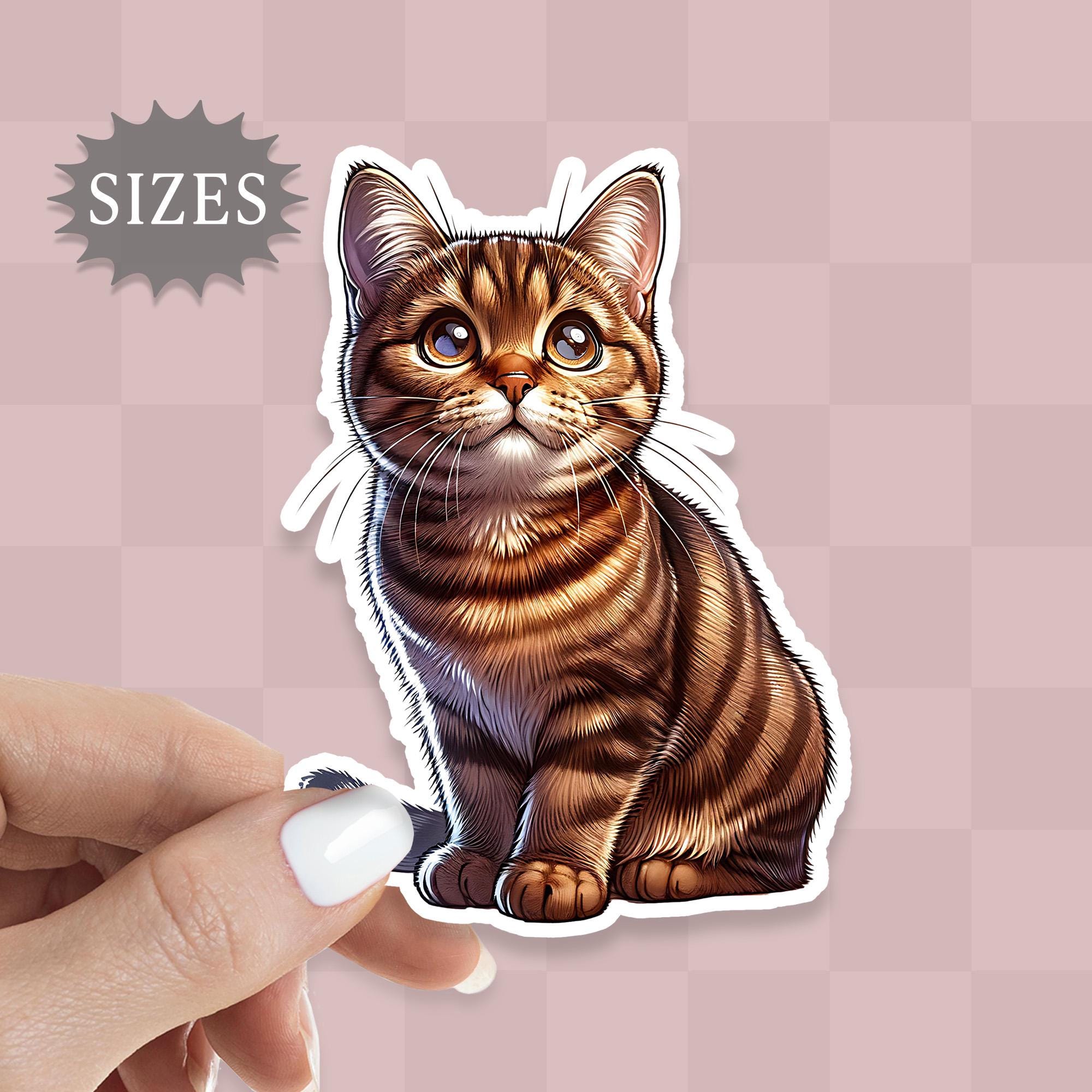 Brown Tabby Cat Sticker: Waterproof UV Vinyl Decal - Etsy
