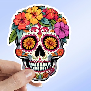 Sugar Skull Sticker, Day of the Dead Sticker, Remember Sticker, Tumbler Sticker, Water Bottle, Laptop Sticker, Waterproof Vinyl