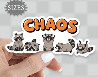 Chaos Raccoon Sticker: Waterproof Vinyl Decal