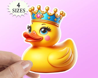Queen Rubber Duck Sticker: Waterproof Vinyl Decal
