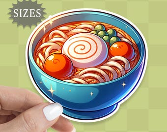 Ramen Bowl Sticker: Waterproof Japanese Food Decal