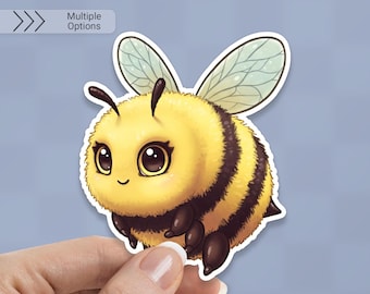 Adorable Bumble Bee Sticker: Waterproof Vinyl Decal