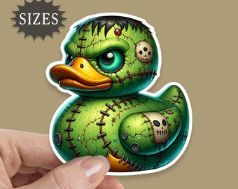 Frankenstein Rubber Duck Sticker: Waterproof Vinyl Decal