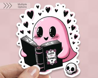 Sticker livre Ghost Reading Dark Romance - Décalcomanie en vinyle imperméable