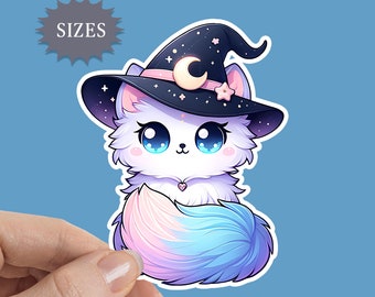 Witch Cat Sticker: Waterproof Vinyl Decal
