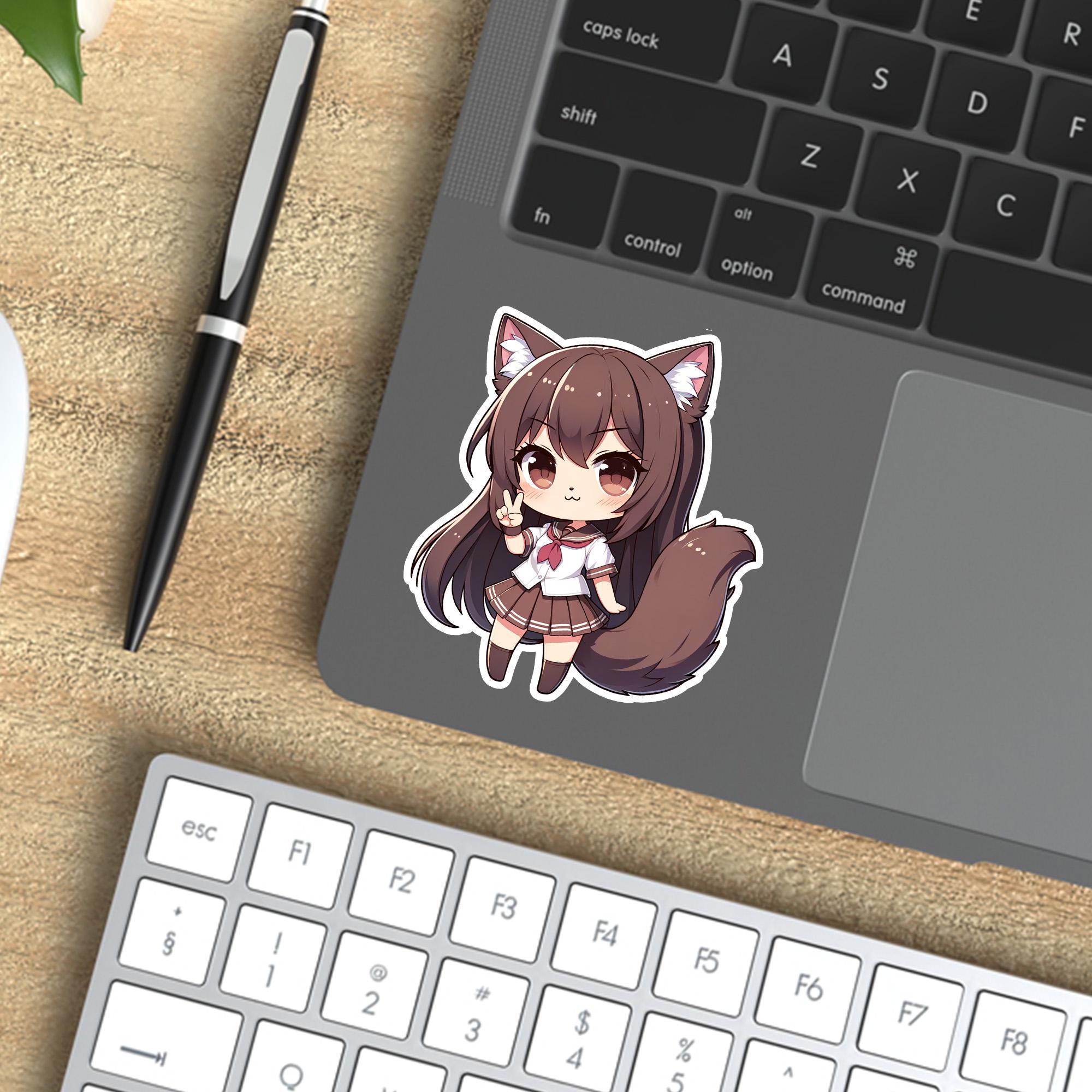 Anime Cat Girl Sticker: Kawaii Neko Waterproof Vinyl Decal - Etsy