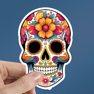 Sugar Skull Sticker, Day of the Dead Sticker, Remember Sticker, Tumbler Sticker, Water Bottle, Laptop Sticker, Waterproof Vinyl