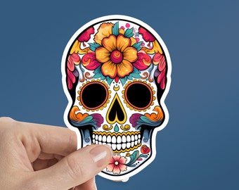 Sugar Skull Sticker, Day of the Dead Sticker, Remember Sticker, Tumbler Sticker, Décor, Water Bottle, Laptop Sticker, Waterproof Vinyl