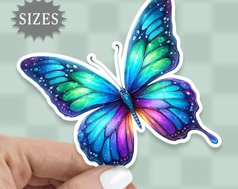 Rainbow Butterfly Sticker: Waterproof Vinyl Decal