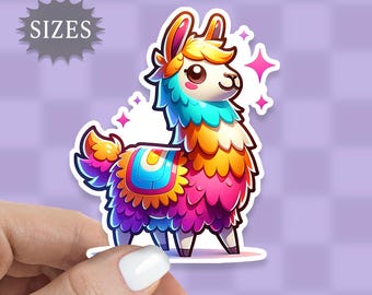 Colorful Llama Sticker: Waterproof Vinyl Decal