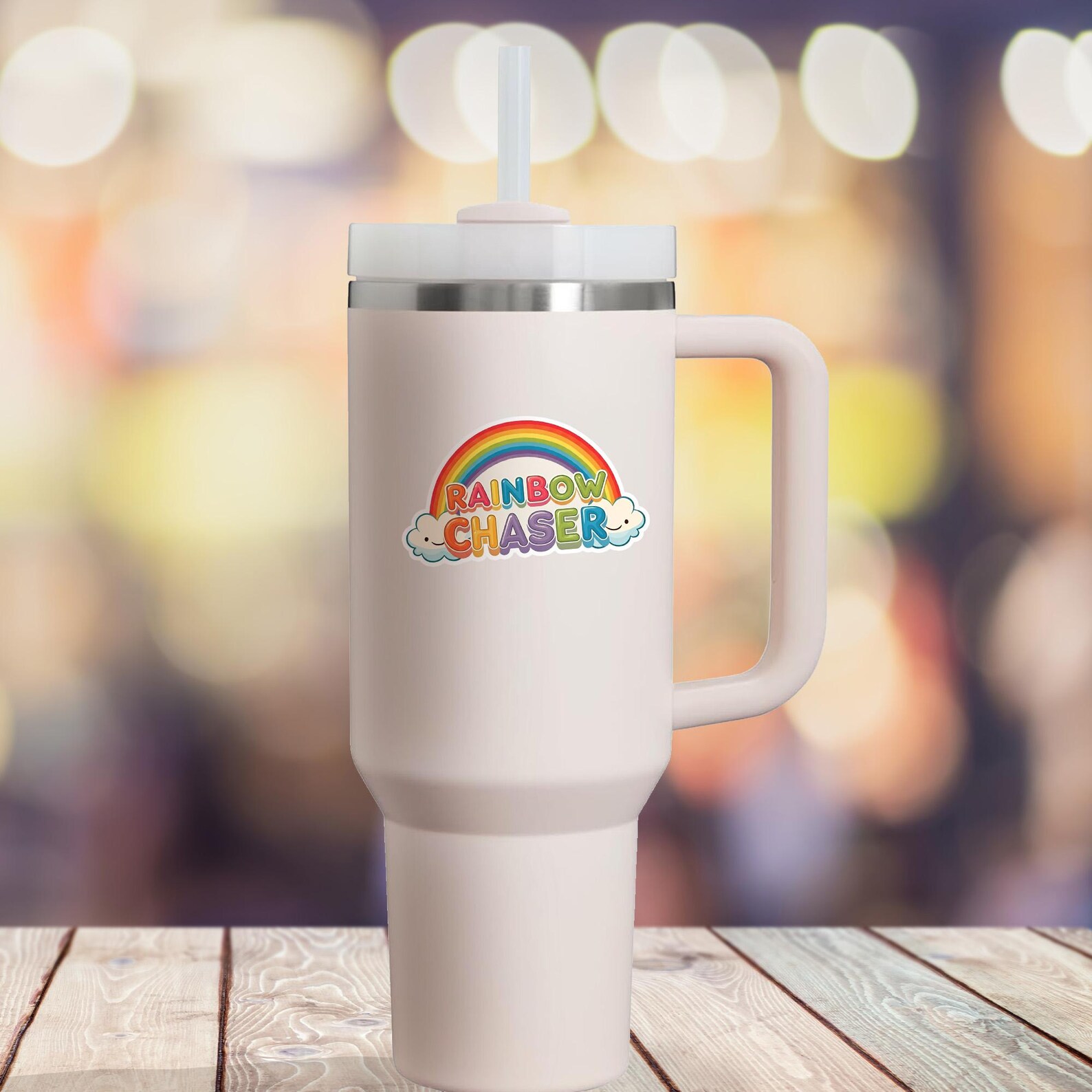 Rainbow Chaser Sticker: Kawaii Cloud Decal - Waterproof Vinyl - Etsy