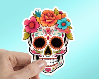 Sugar Skull Sticker, Day of the Dead Sticker, Remember Sticker, Tumbler Sticker, Water Bottle, Laptop Sticker, Waterproof Vinyl