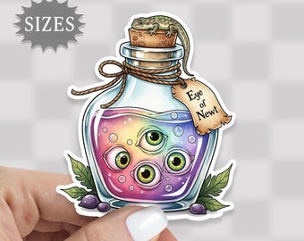 Eye of Newt Potion Bottle Sticker: Waterproof Vinyl Decal
