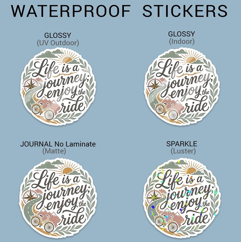 Enjoy Life Sticker Life is a Journey; Enjoy the Ride Sticker: Waterproof Vinyl Decal - Etsy