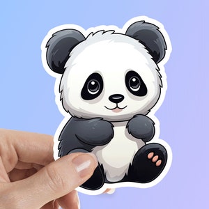 Panda Sticker, Cute Baby Panda Cub Sticker  for water-bottles, tumblers, laptops, tablets, phone, journal. Waterproof Vinyl Sticker
