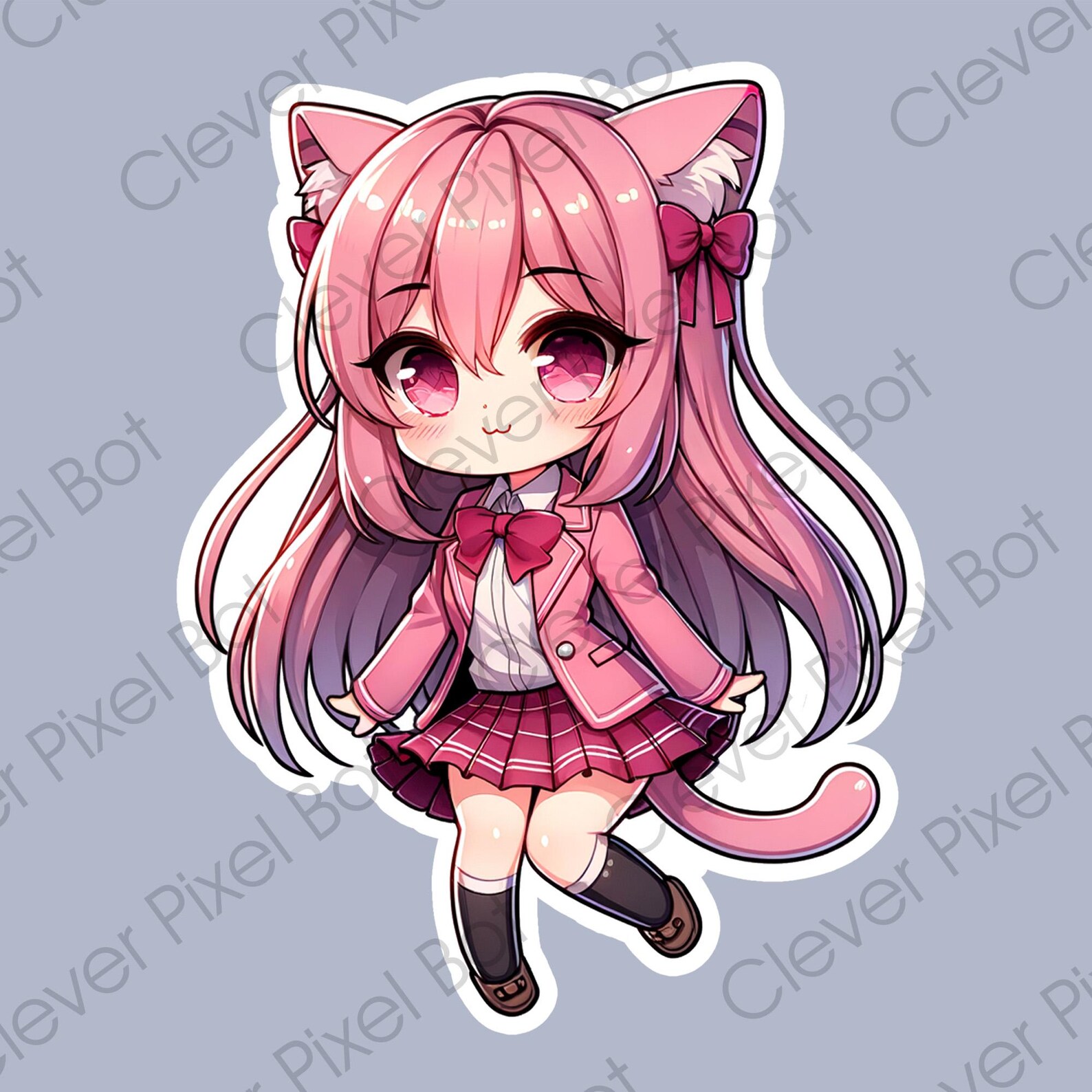 Anime Cat Girl Sticker: Kawaii Neko Waterproof Vinyl Decal - Etsy