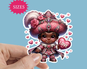 Valentine Gnome Waterproof Sticker: Hearts and Romance