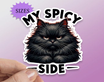 Spicy Black Cat Sticker: Waterproof Vinyl Decal