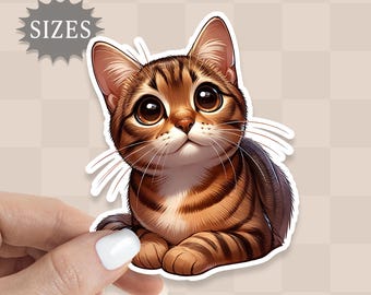 Tabby Cat Sticker: Waterproof Vinyl Decal