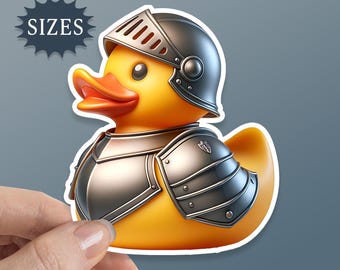 Knight Rubber Duck Sticker: Waterproof Vinyl Decal