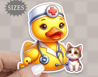 Veterinarian Rubber Duck Sticker: Waterproof Vinyl Decal