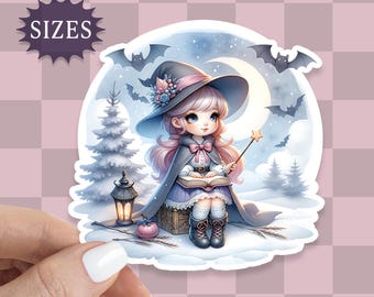 Winter Witch Sticker: Cottagecore Waterproof Vinyl Decal