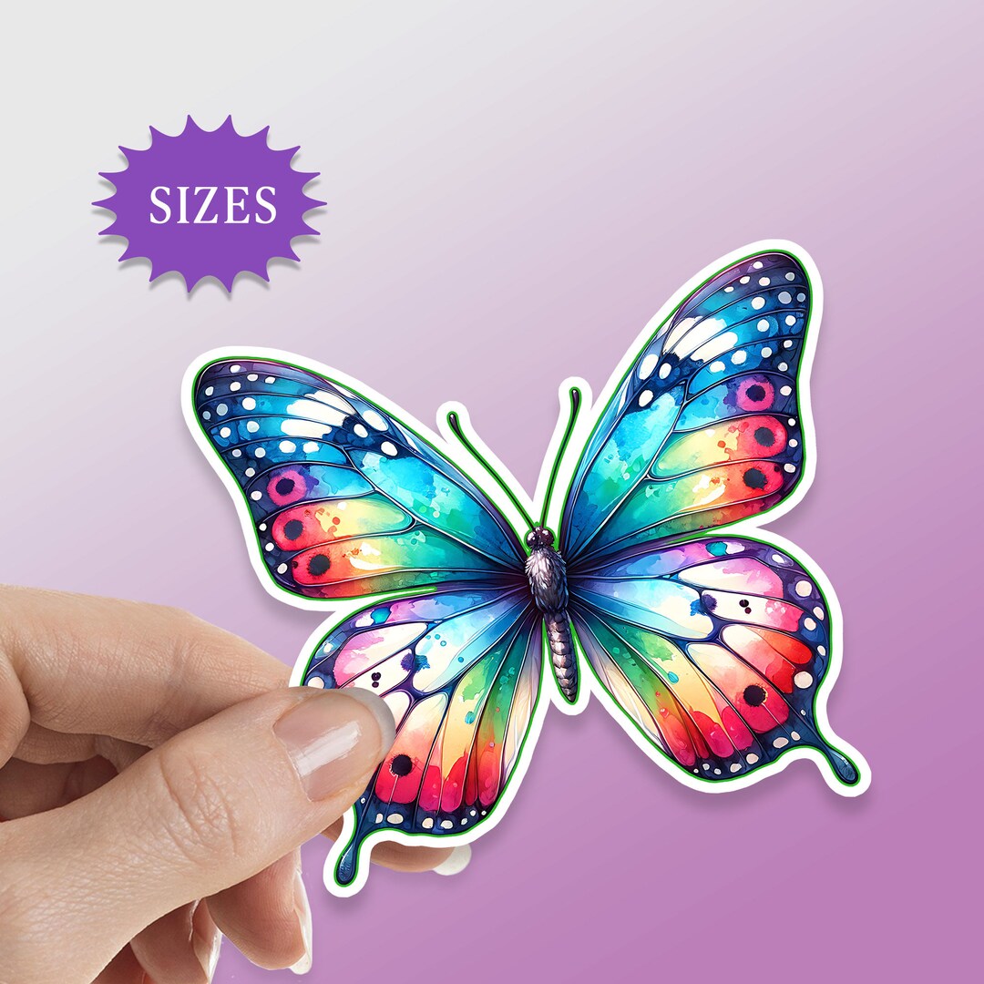 Insect Rainbow Sticker Rainbow Butterfly Sticker: Waterproof Vinyl Decal - Etsy