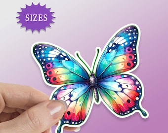Rainbow Butterfly Sticker: Waterproof Vinyl Decal