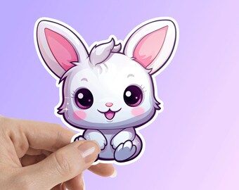 Cute Bunny Sticker, Bunny Sticker Water Bottle Sticker Laptop Sticker Car Decal Pet Sticker Waterproof Vinyl Sticker