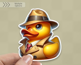 Detective Rubber Duck Sticker: Waterproof Vinyl Decal