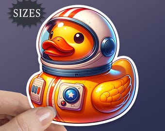 Astronaut Rubber Duck Sticker: Waterproof Vinyl Decal