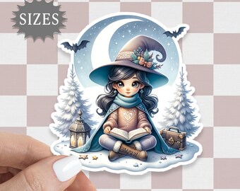 Winter Witch Sticker: Cottagecore Waterproof Vinyl Decal
