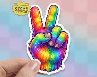 Big Foot Peace Sticker: Sasquatch Waterproof Vinyl Decal