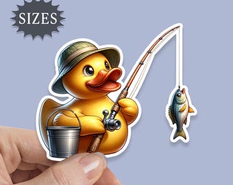 Fishing Rubber Duck Sticker, ducking offroad trail sticker, waterproof vinyl