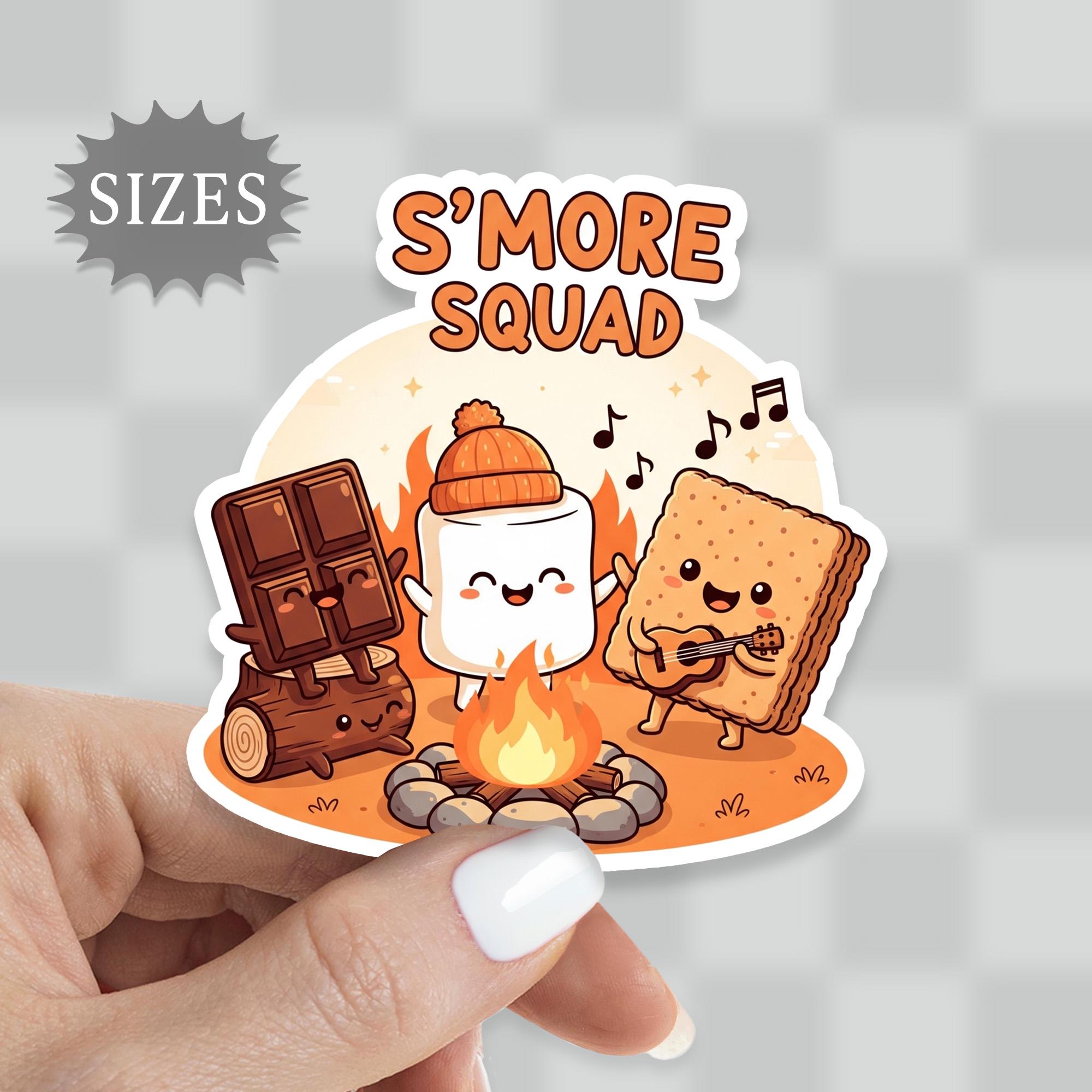 S'More Squad Waterproof Vinyl Sticker: Camping Marshmallow Decal