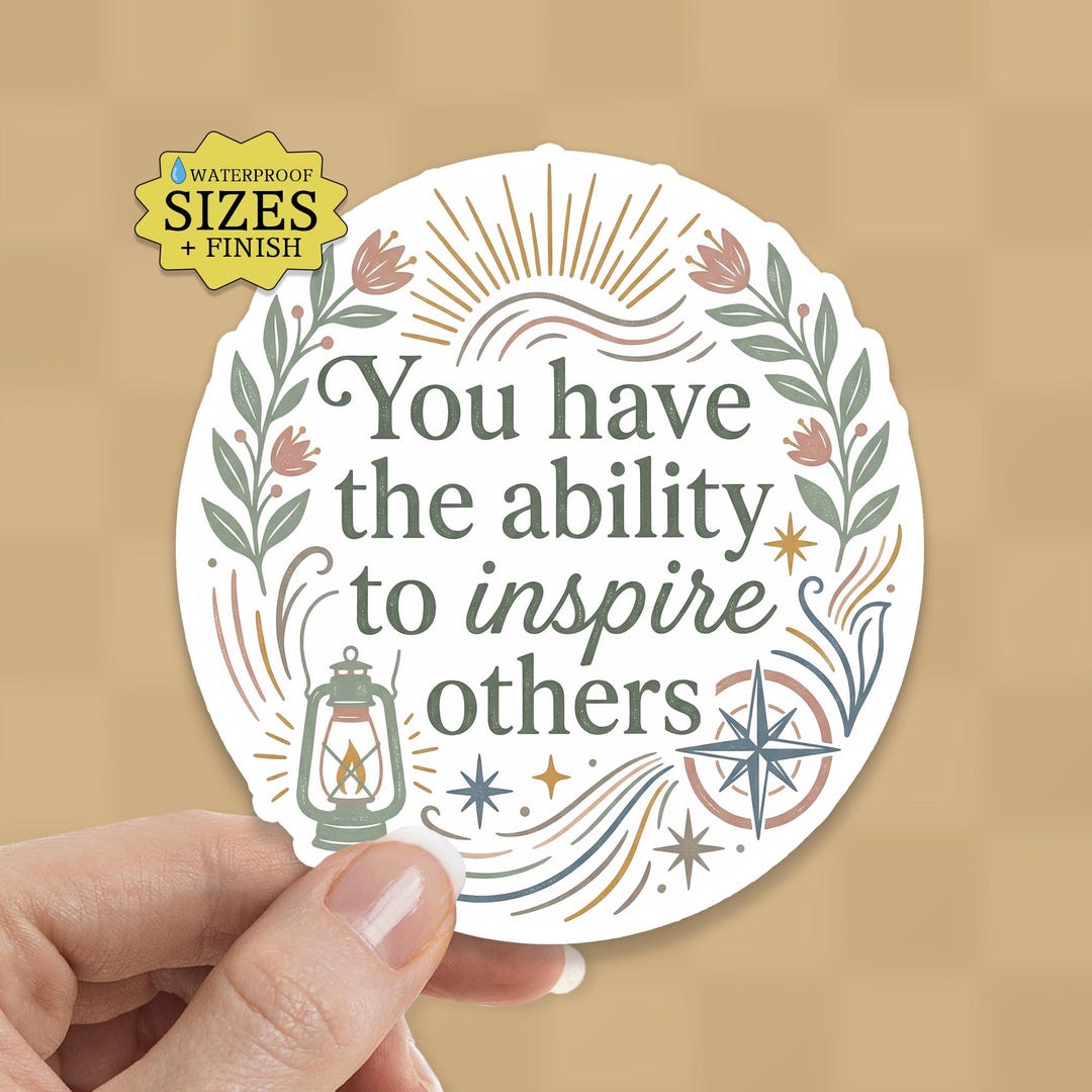 Others Sticker Inspire Others Sticker: Waterproof Decal | Boho Lantern Compass ...