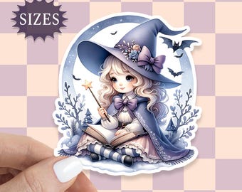 Winter Witch Sticker, Practicing Magic Sticker, Witch Sticker, Cottagecore, Goblincore, Water Bottle, Laptop, Tablet Decal, Waterproof Vinyl