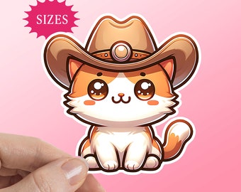 Cowboy Cat Sticker: Western Waterproof Vinyl Decal
