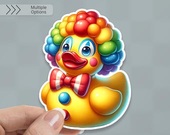 Clown Duck Sticker: Water Resistant UV Vinyl