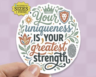 Uniqueness Strength Sticker: Waterproof Vinyl Decal