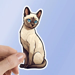 Siamese Cat Sticker, Kitten Sticker Water Bottle Sticker Laptop Sticker, Pet Sticker Waterproof Vinyl Sticker
